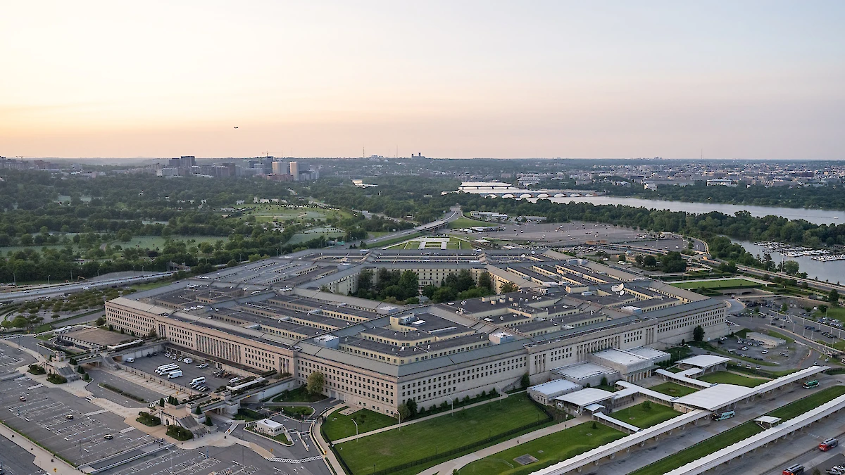 An aerial view of the Pentagon in May 2023.