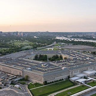 An aerial view of the Pentagon in May 2023.